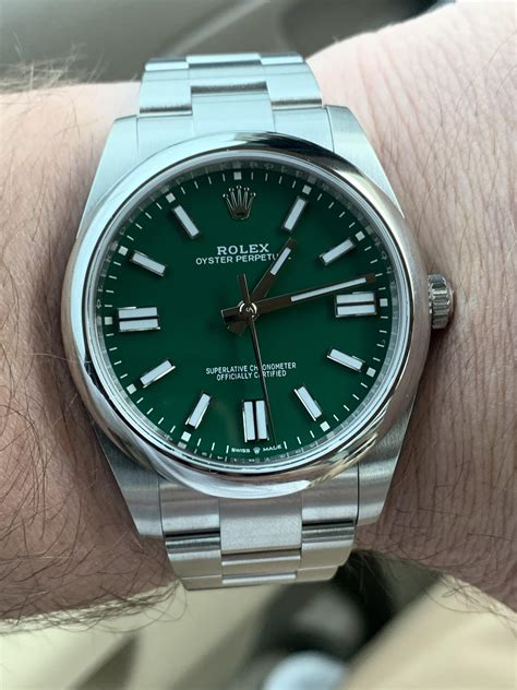 green faced rolex watches|rolex op 41 green dial.